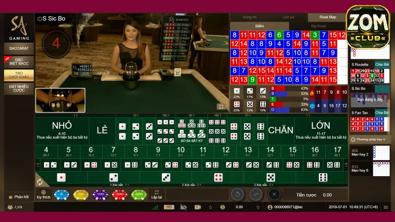 Hiểu về mánh khóe chơi Sicbo Live Zomclub ăn tiền